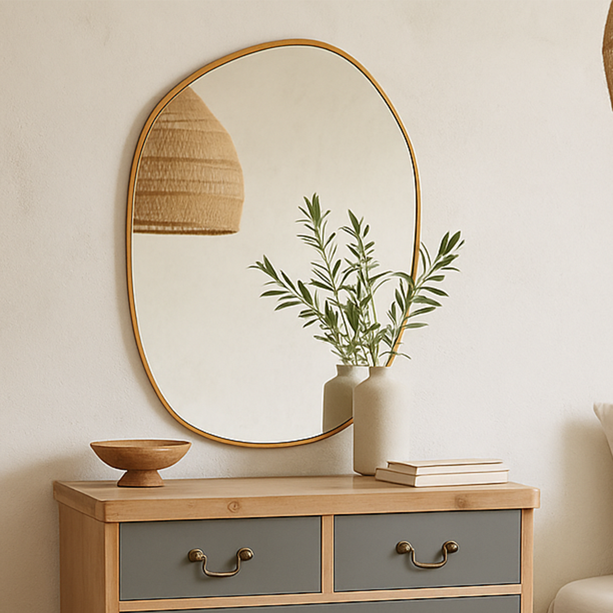 ESPEJO LUNARA METAL ORO 78CM