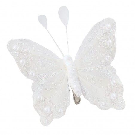 SET 2 MARIPOSAS MAIDER  BLANCO 12CM