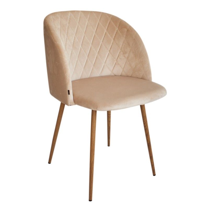 SILLA TERCIOPELO BEIGE TOPO