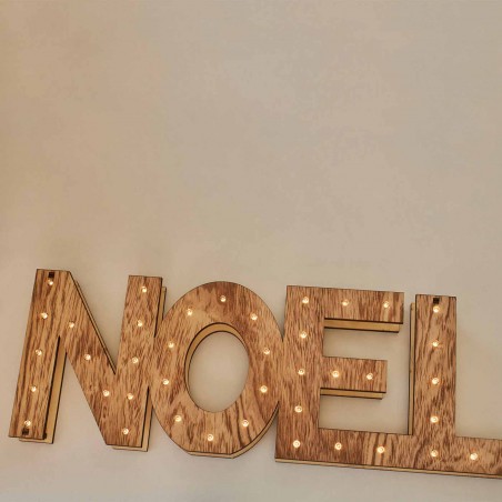 LETRAS NOEL ÁRTEKIN MADERA LED 44CM