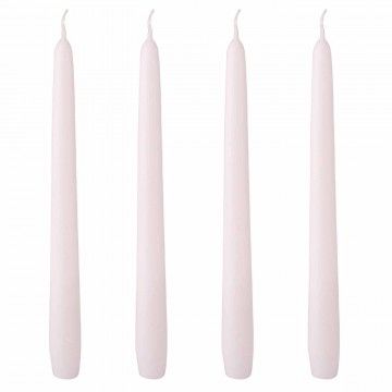 SET 4 VELAS CILSIA BLANCAS 25CM