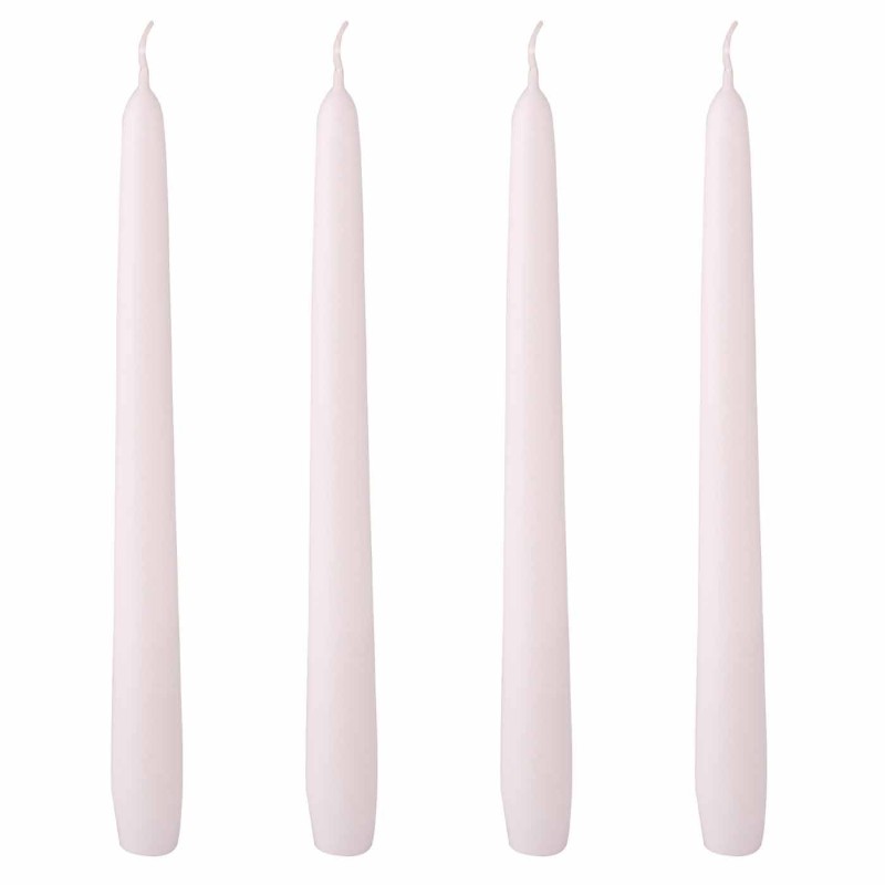 SET 4 VELAS CILSIA BLANCAS 25CM