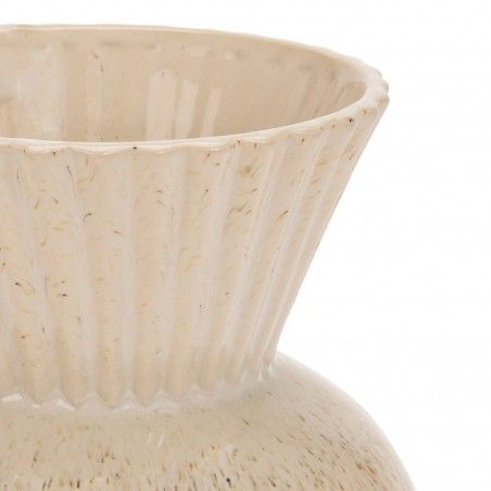 JARRÓN NIRIO PORCELANA BEIGE 20CM