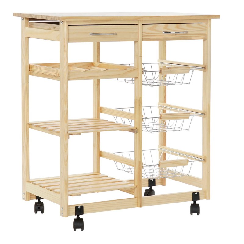 CARRITO DE COCINA DELOS NATURAL 76CM