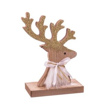 FIGURA CIERVO BIRKA MADERA 15CM