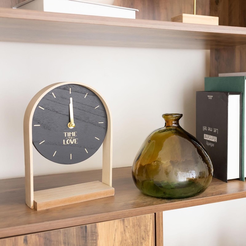 RELOJ DE MESA BRAIS MADERA 24CM