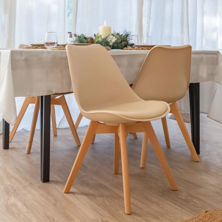 SILLA LARIÉ MADERA BEIGE