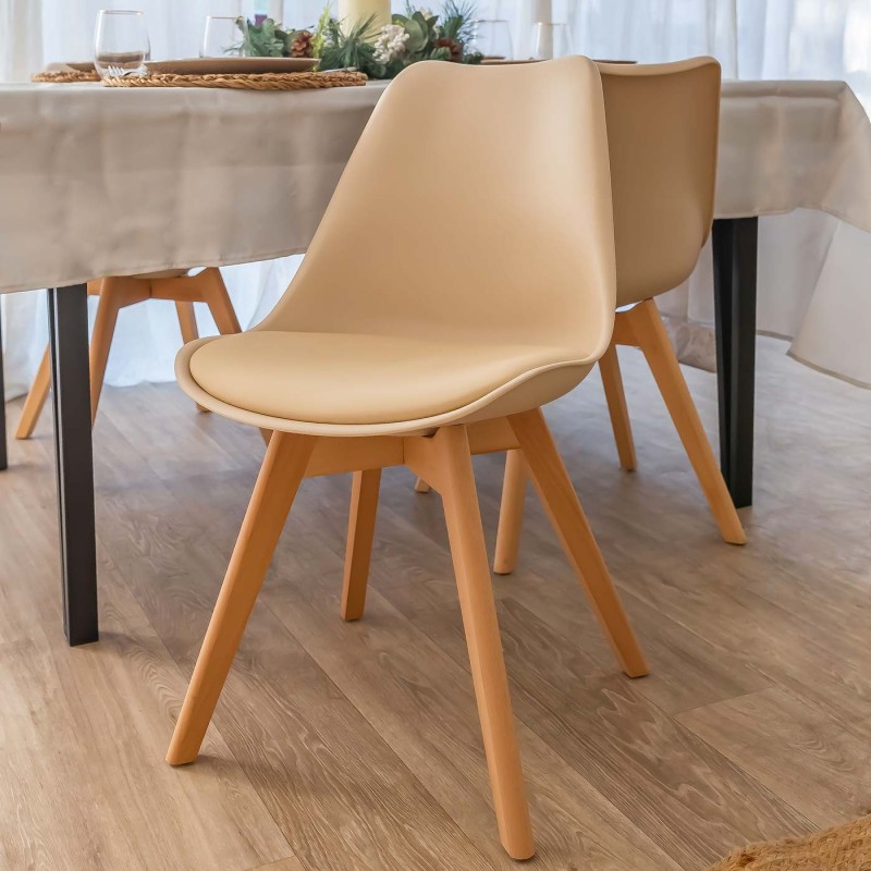 SILLA LARIÉ MADERA BEIGE