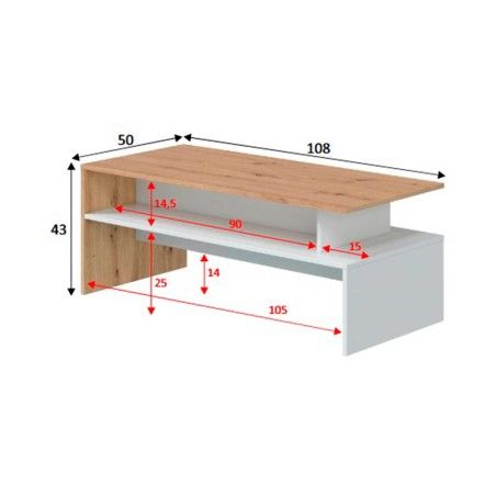 MESA DE CENTRO COÍMBRA 108X43CM