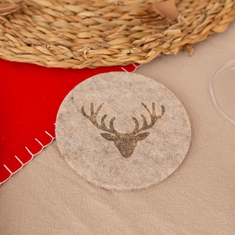 SET 6 POSAVASOS IKIAN BEIGE 10cm