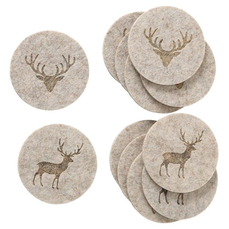 SET 6 POSAVASOS IKIAN BEIGE 10cm