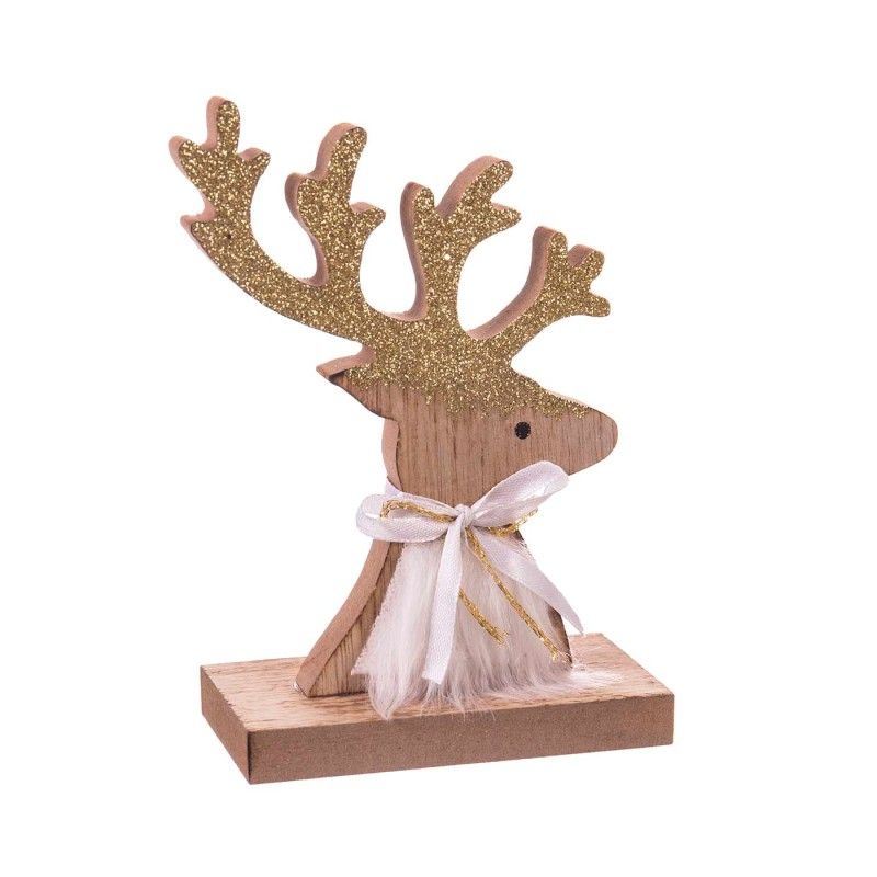 FIGURA CIERVO BIRKA MADERA 15cm
