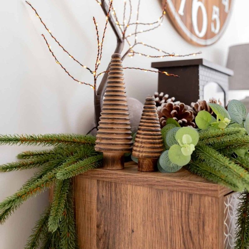 SET 2 ÁRBOLES NAVIDAD KERSIN MADERA