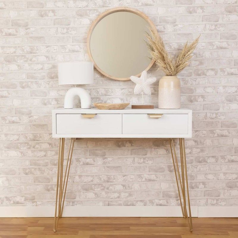 CONSOLA COPENHAGUE BLANCA 90X80cm