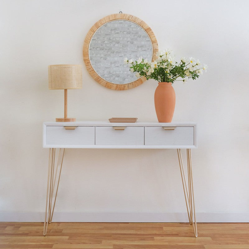 CONSOLA COPENHAGUE BLANCA 110X80cm