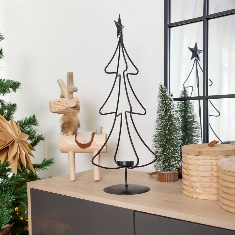 PORTAVELAS NAVIDAD DIXI METAL 55cm