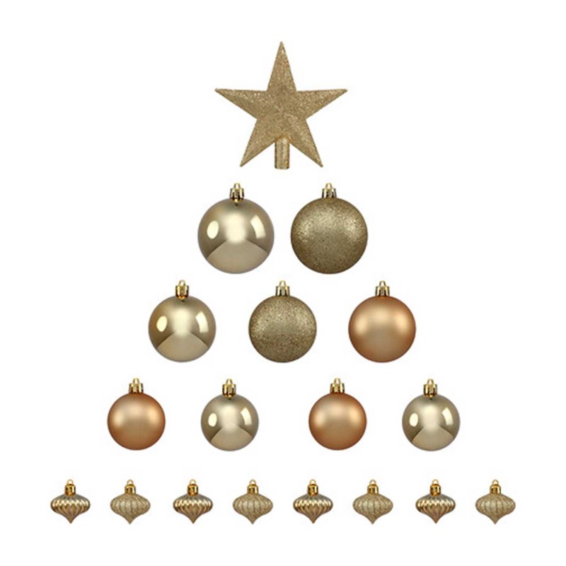 SET 18 ADORNOS NAVIDAD GRENDA COBRE